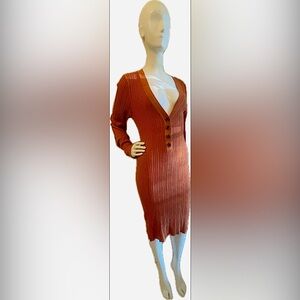 GREAT FOR FALL Rust/Brown light weight sweater dress